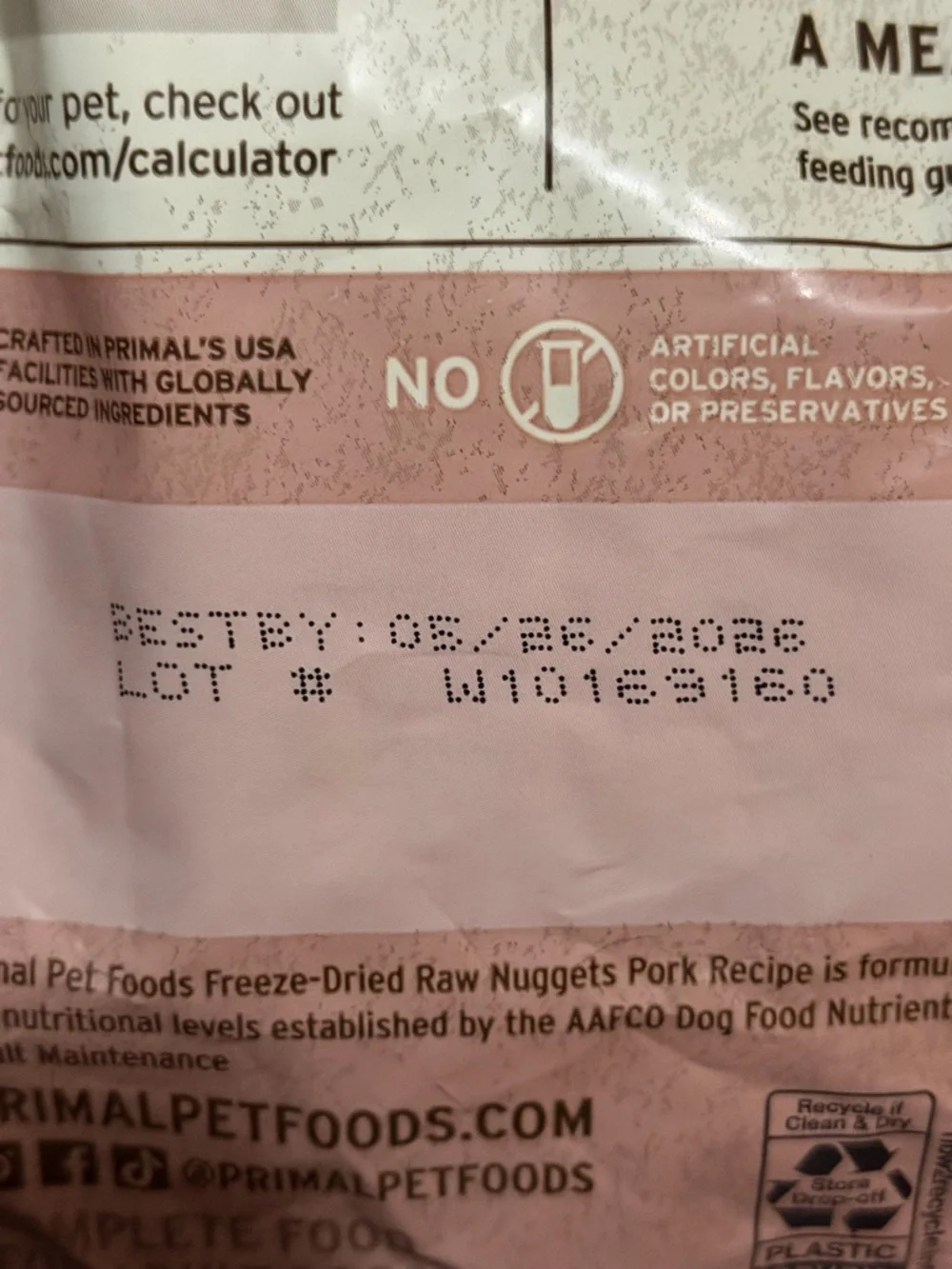 Primal Freeze-Dried Raw Nuggets Pork Recipe 14 Oz